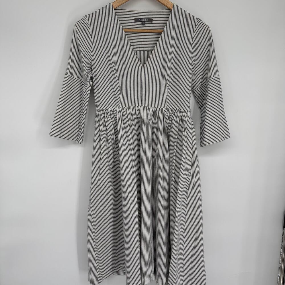 Rallier‎ Dress Women’s 0 Stripes Minimalist Classic Cotton Coastal Old Money